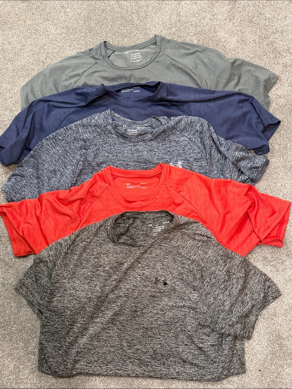 Under Armour Performance Tee Pack - Navy, Red, Charcoal, Gray, Olive